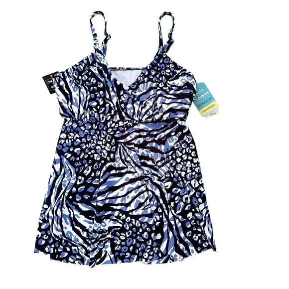 Swim Solutions Plus Size Underwire Bust Support Tankini Top Swimsuit Size 16 NWT - Picture 5 of 12